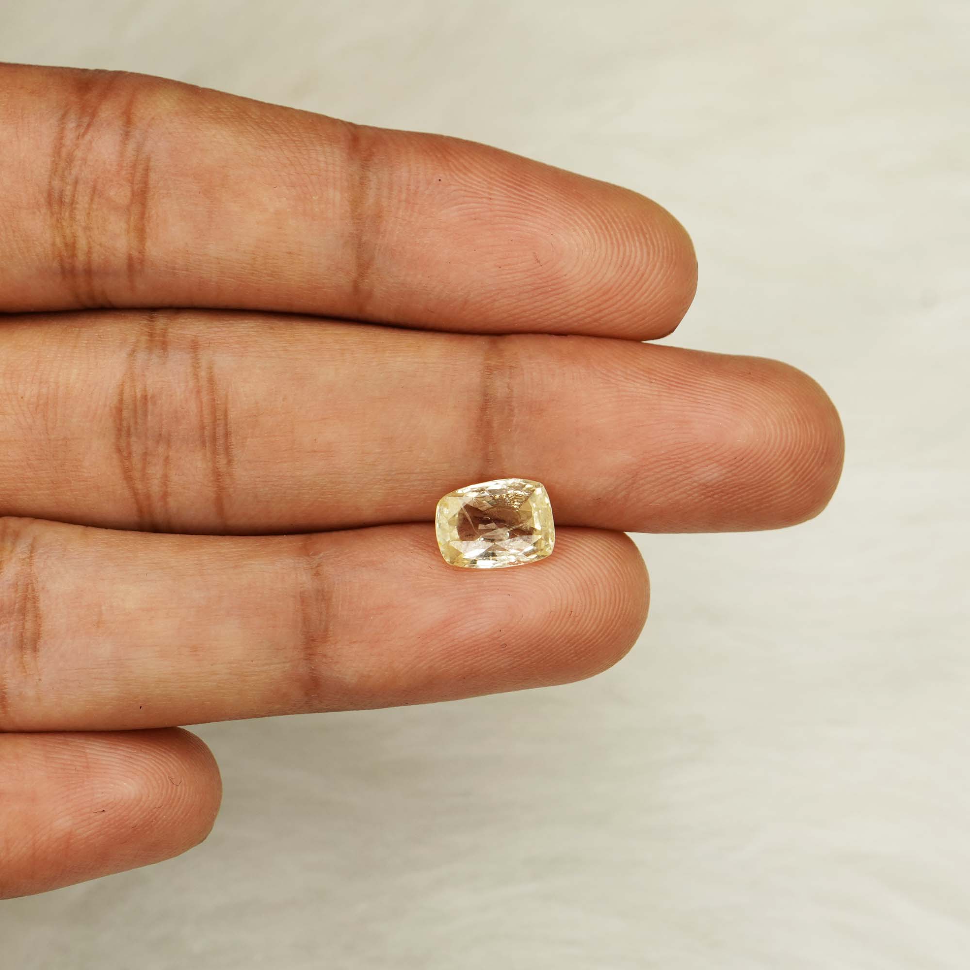 Natural Unheated Yellow Sapphire (Pukhraj) 2.04 Ct, Cushion, Ceylon – IGTL Certified – front view thumbnail